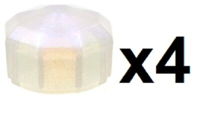   LEGO 4 New Satin Trans-Clear Brick Jewel Octagonal 1 x 1 Stud Rock TR01
