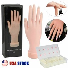 Flexible Nail Art Training Hand  Movable Fake...