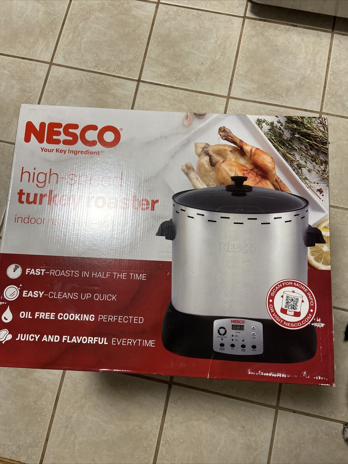 NESCO HighSpeed Rotisserie Turkey Pork Chicken Rib Roaster HSR01 Oil