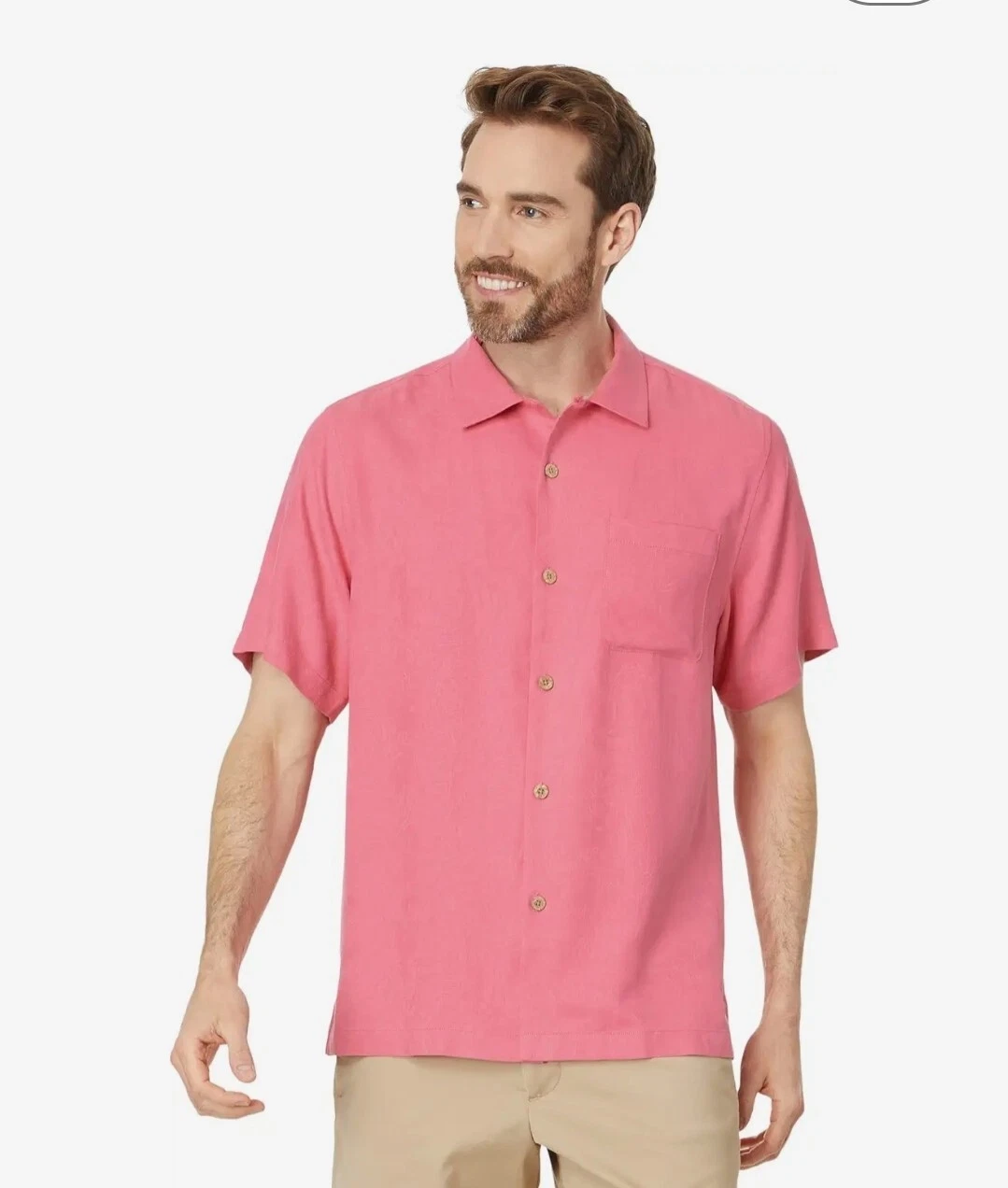 Men's Silk Camp Shirt Tommy Bahama Tropic Isles Soft Flamingo Large, XL
Opens in a new window or tab