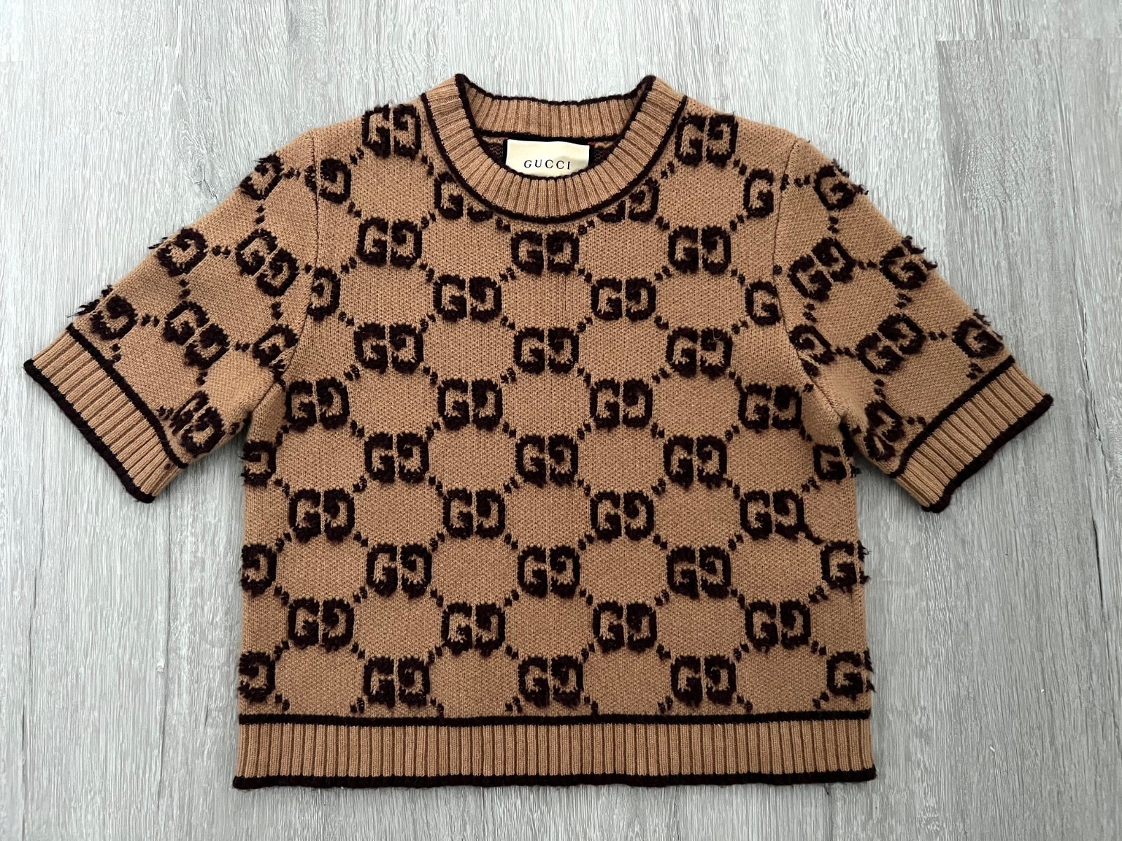 GUCCI TOPS GG SWEATER JACQUARD SIZE M