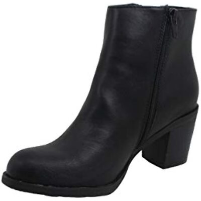 American Rag Womens Demitra Leather Almond Toe Ankle Fashion, Black SM, Size 9.0