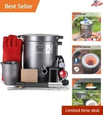 TOAUTO Ceramic Fiber Insulated Propane Melting Furnace - 6KG Crucible Capacity