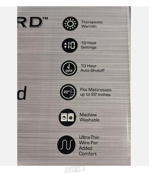 Biddeford Blanket Heated Mattress Pad Quilted 10 Heat Settings King Dual Control