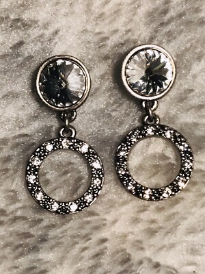 Touchstone Crystal Swarovski Crystal Earrings Pave Circle