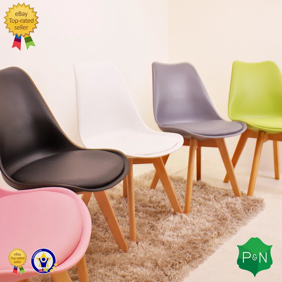 Jamie Lorenzo Silla Comedor Asiento Acolchado con Madera Patas Retro Modern Home - Imagen 3 de 4