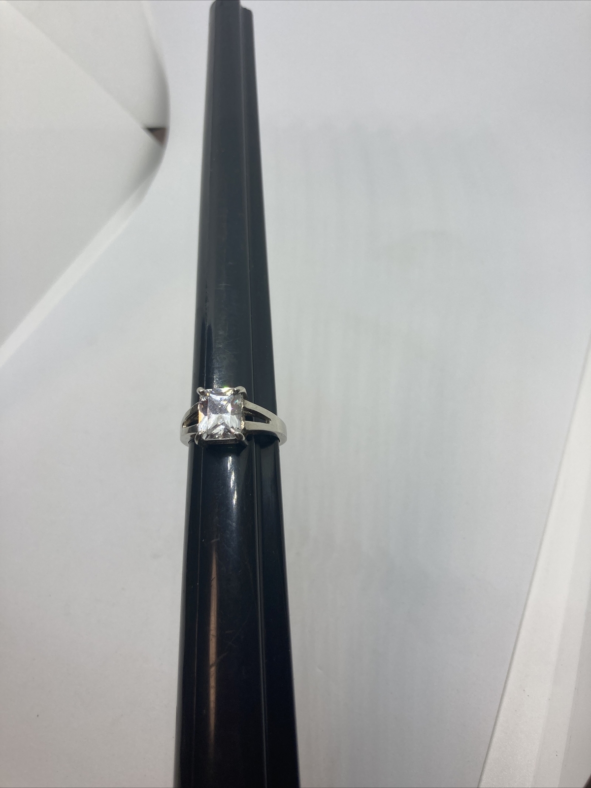 Sterling Silver Solitaire Emerald Cut Solitaire C… - image 5