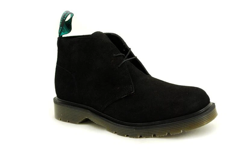 Solovair NPS Botas Chukka 2 Ojales Negra Ante Hechas en Inglaterra S003-7322BKS