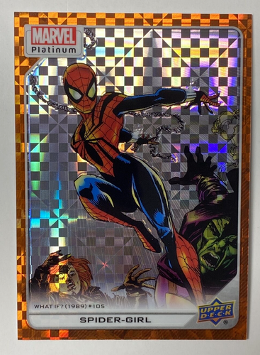 2023 UD Marvel Platinum ORANGE CHECKERS PARALLEL BASE SPIDER-GIRL 27/33