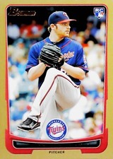 2012 Bowman Liam Hendricks Rookie #208 Parallel GOLD Minnesota Twins