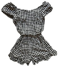 KOHL'S SO Brand Girls Romper Size L 10-12 Gingham check plaid Boho Summer