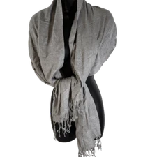 Unisex Scarf Soft Fringe Silver Scarf Shawl 26/70" Rectangle