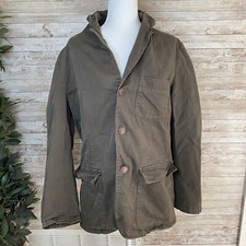 Millard Fillmore Anthropologie Womens Army Green Long Jacket Coat Large Van Tag