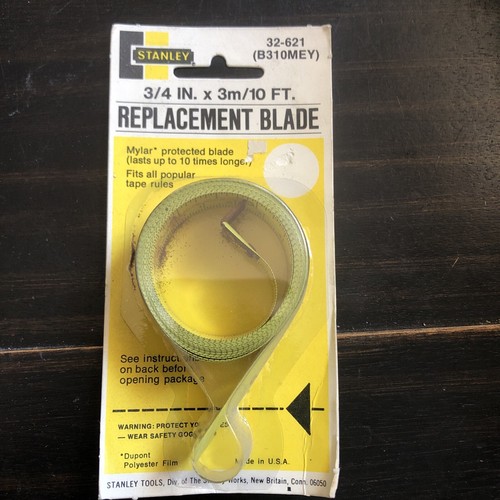 NEW VINTAGE STANLEY TAPE MEASURE REPLACEMENT BLADE 3/4” X 3m/10’ 32621