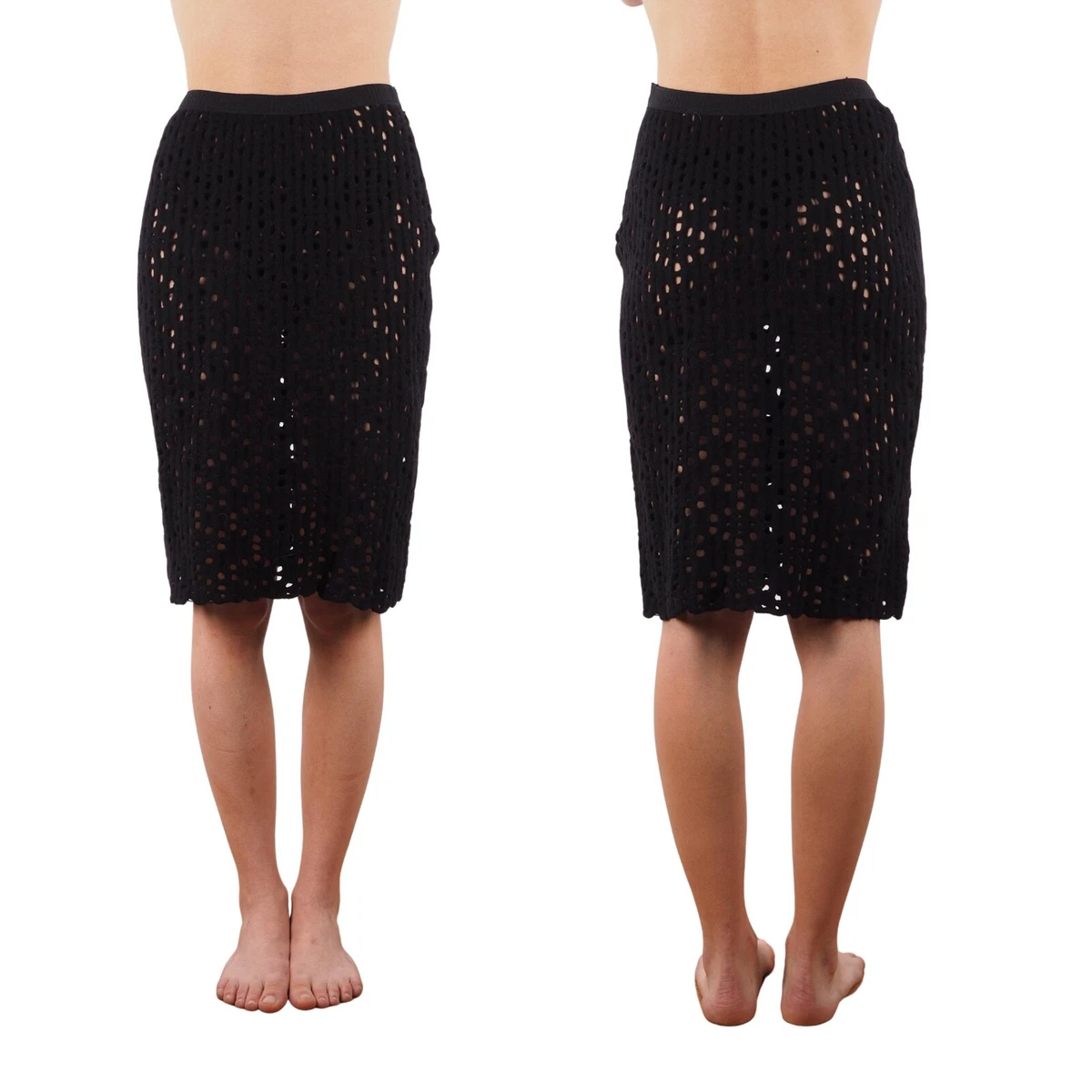 Sheer black 2025 skirt knee length
