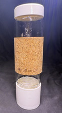 Full Circle 19oz Insulated Glass Travel Water Bottle White w/ Cork Sleeve