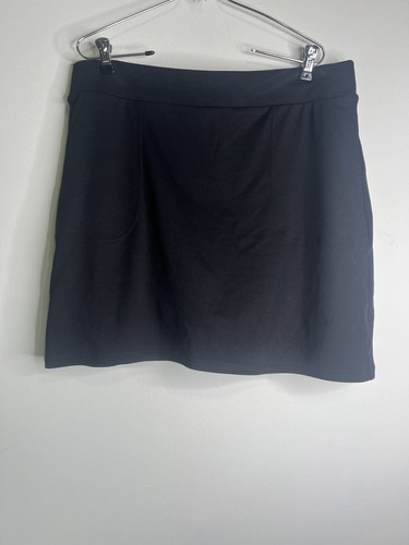 Croft & Barrow Womens Skirt Skort Size Large Black Pockets Walk Casual Comfy