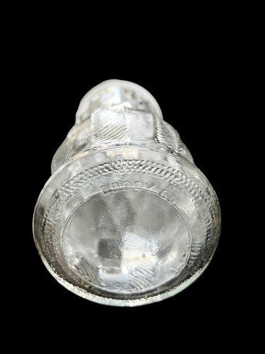 Vintage E O Brody Clear Glass Feather And Dart Pattern Vase 8.5” Tall Excellent - Picture 6 of 6
