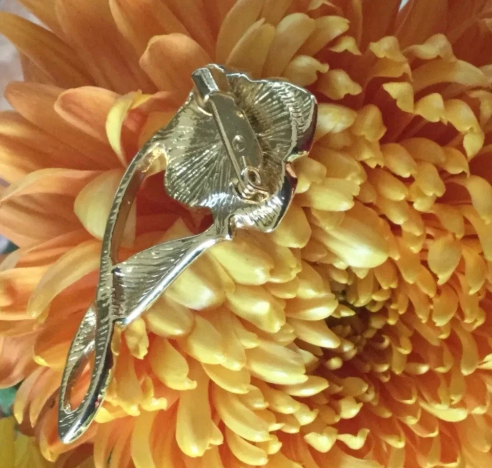 Modeschmuck Brosche mit Perlmutt ABALONE Muschel (Haliotis)  goldfarben 11g Neu! - Bild 4 von 4