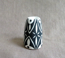 Native Zuni Hand Painted Clay Pottery Mini Vase by Ruben Najera P0265
