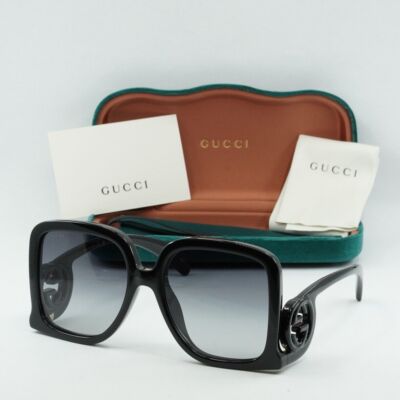 GUCCI sunglasses ブラック ケース ユニセックス Sunglasses Gucci Gg logo GG1407S 001 54-19 Black in stock