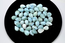 LARIMAR NATURAL UNDER WHOLESALE. LOT OF 50 10X13.5mm PEAR SHAPED CABOCHON,