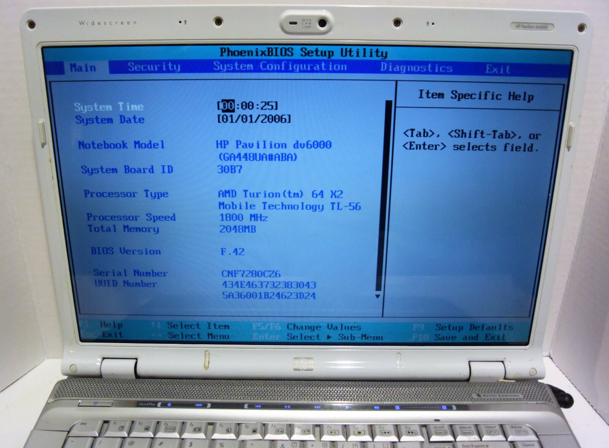 HP Pavilion dv6448se 15.4in. (AMD Turion 64 X2 TL56, 1.8GHz, 2GB