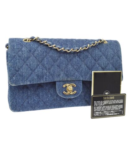 Chanel Minaudière Classic Flap 90s Vintage Runway Micro Mini Jean Blue Denim  Bag For Sale at 1stDibs