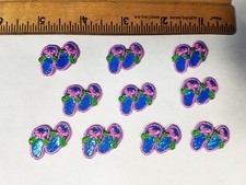 Lot of 10 Pink Blue Luster Sandals Shoe Iron On Applique Patches .88" x 1"