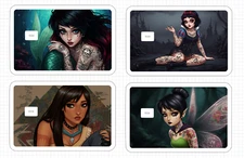 Disney Goth ATM DEBIT CREDIT CARD Skin Sticker Snow Princess Ariel Halloween Emo