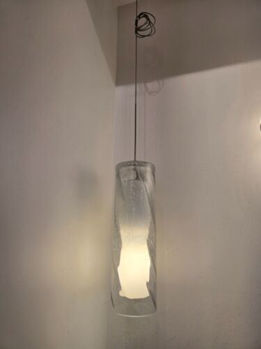 LBL Lighting Paige 12V LED Pendant Clear Crackle Glass