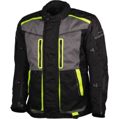 Tour Master Transition Textile Motorcycle Jacket | Black/Grey/Flo Yellow
