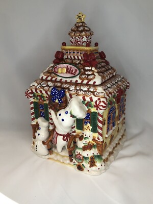 DANBURY MINT PILLSBURY DOUGHBOY CHRISTMAS GINGERBREAD COOKIE JAR