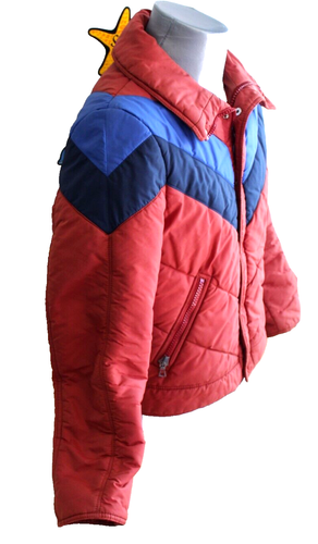 Vintage CEVAS Men’s Ski Jacket Red / Blue Insulated. Size Medium 1980s. - Picture 2 of 18