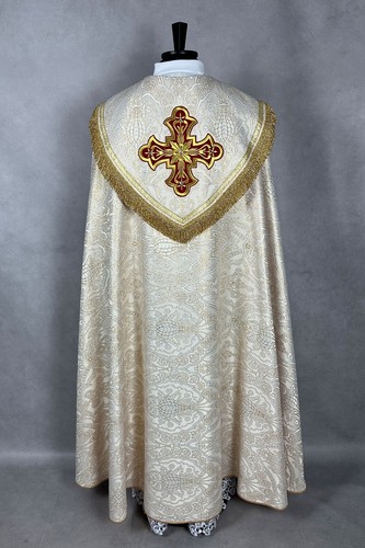 COPE und Humeralschleier goldener gotischer Stil, Brokat, Samt, Stickerei - Bild 7 von 9