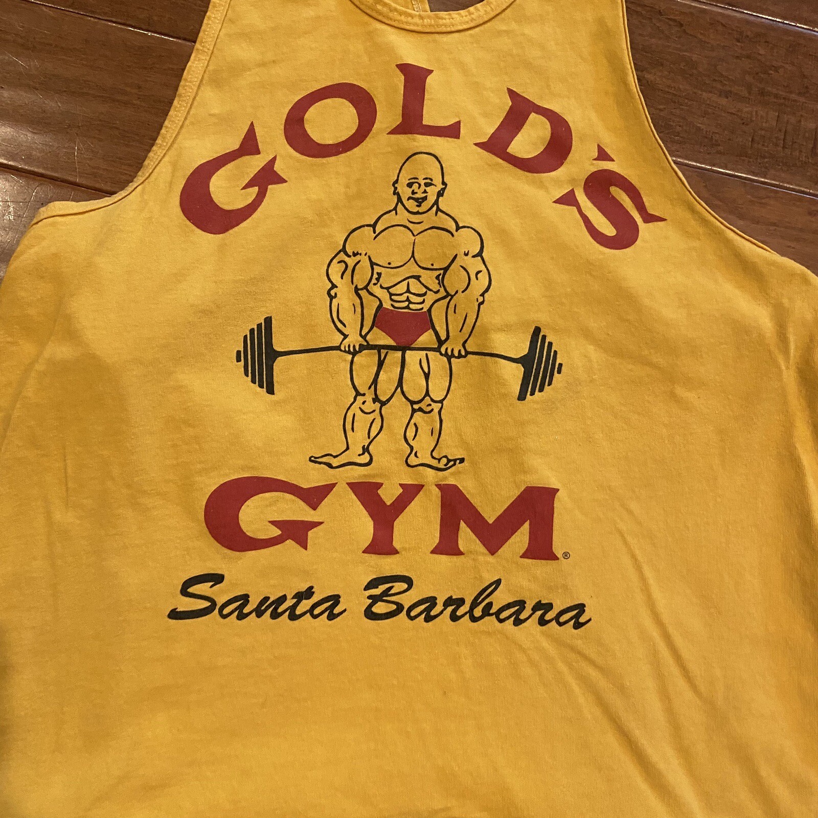 Vintage 90s Gold’s Gym Santa Barbara Muscle Tank Top Yellow XL eBay