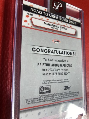 MUHAMMED CHAM 2023 Topps PRISTINE AUTO encased NATIONAL DEBUT Austria AUTOGRAPH - Picture 17 of 24
