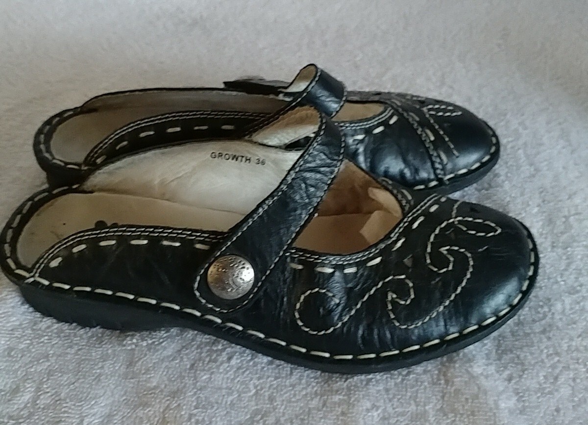 Spring Step Blk Open Back Adjustable Strap Mary J… - image 5