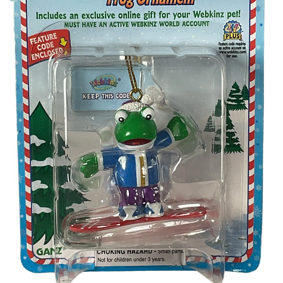 Webkinz Major Air Snowboarding Frog Ornament - Image 2 of 3