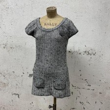 Y2K Vintage Cache Cache Grey Marled Knit Mini Dress