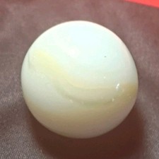 Single Glass Toy Marble, White Glass Ball Sphere, Classic Smooth Round Design