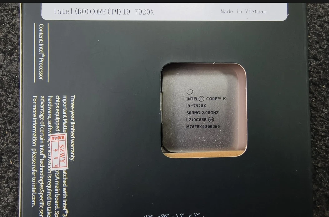 Intel Core i9 X-Series Intel Core i9-7920X Processor Model