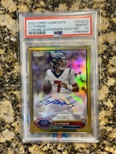 2023 Topps Chrome CJ Stroud Rookie Autograph Gold Refractor /50, PSA 10 Gem Mint