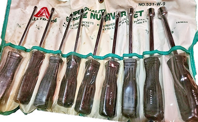 Extra Long Jumbo 9pc Nut Driver Set  ~  5/8 - 3/16 ~ 12'' length ~ Large Handles