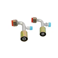 Air Conditioning AC Fitting Set #8 and #10 Female Oring Beadlock 90 Degree wi...