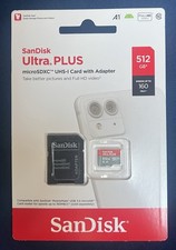 SanDisk 512GB Ultra PLUS MicroSDXC UHS-I Memory Card With Adapter 160MB/s