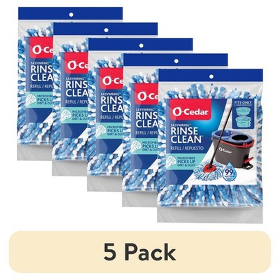 (5 pack) O-Cedar RinseClean Microfiber Spin Mop Head Replacement