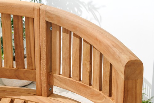 Massive Gartenbank XXL EMPIRE TEAK 150cm natur Teakholz Terrassenbank Holzbank - Bild 6 von 11