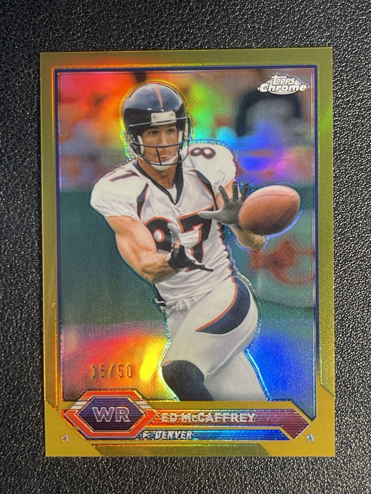 Ed McCaffrey #’rd /50 Gold 2024 Topps Composite Chrome #42 Denver Broncos