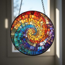 Rainbow Spiral Suncatcher Window Rainbow Maker Colorful Boho Decor Gift
